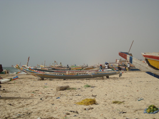 Mboro Beach — painted pirogues