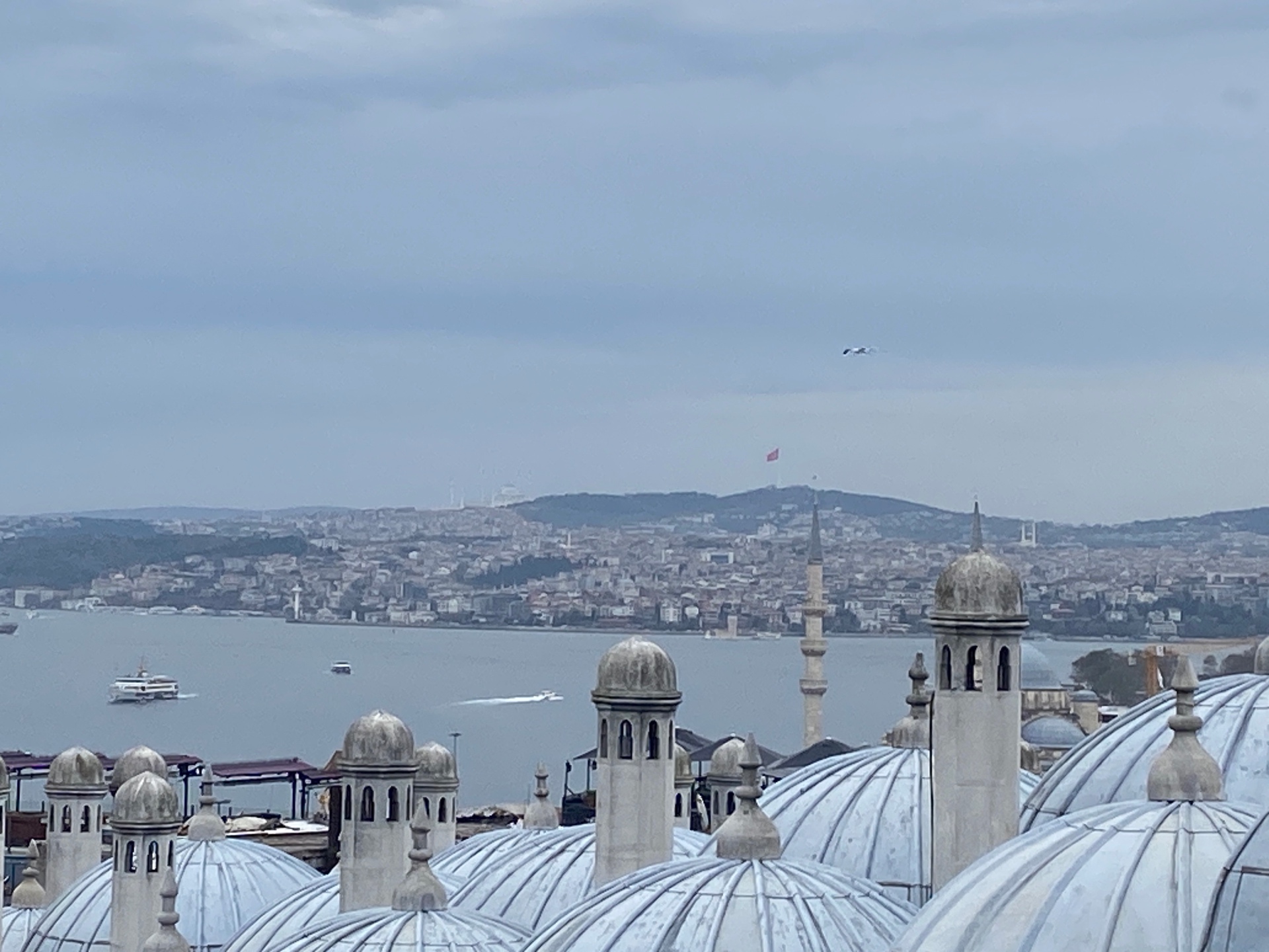 Lead-blue domes over the Bosphorus