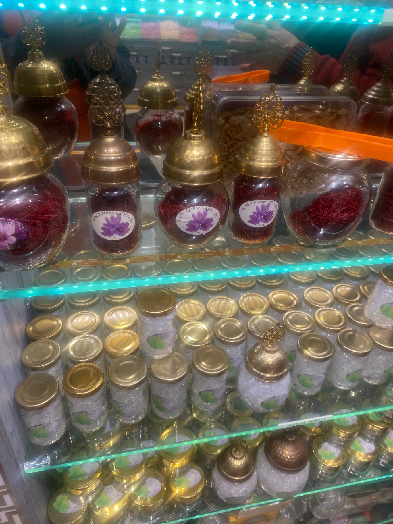 Pure Iranian saffron, glowing in the Spice Bazaar